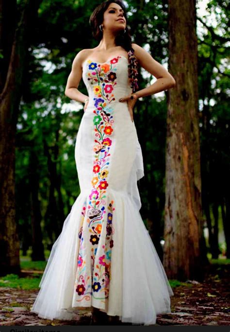 Embroided Wedding Dress Mexican Custom Made Mexican Wedding Dress