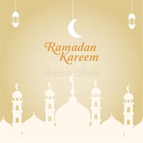 Ramadan Kareem With Gold Moon Vector Ramadhan Banner Template Ramdan