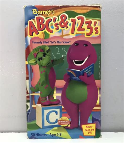 Barney Abcs And 123s Vhs Video Tape Buy 2 Get 1 Free Lets Play School
