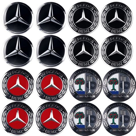 Cod 4pcs Mercedes Benz Amg 55 56mm Wheel Center Hub Cap Stickers Decal