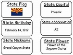 20 Arizona State Fact Flashcards. 1st Grade-7th Grade | Flashcards ...