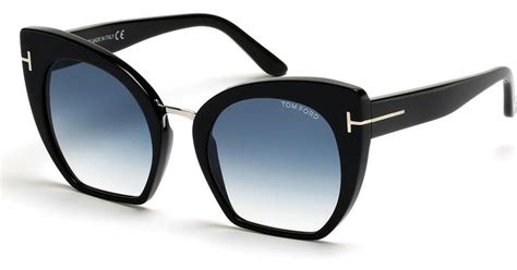 tom ford samantha cropped cat eye sunglasses black in black lyst