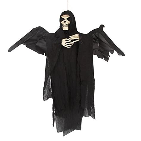 Halloween Hanging Floating Ghost Animated Skeleton With Wings Voice