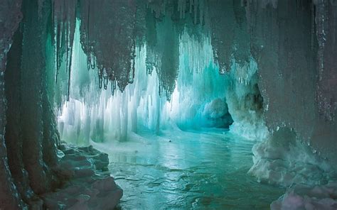 Ice Cavern Caverns Ice Nature Frozen Caves Hd Wallpaper Peakpx