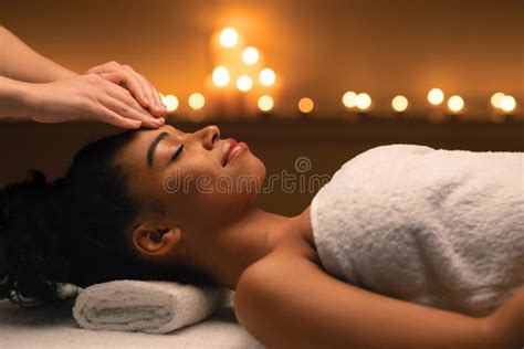 Indian Massage In Romantic Atmosphere For Black Woman Stock Image Image Of Cosmetics Medicine