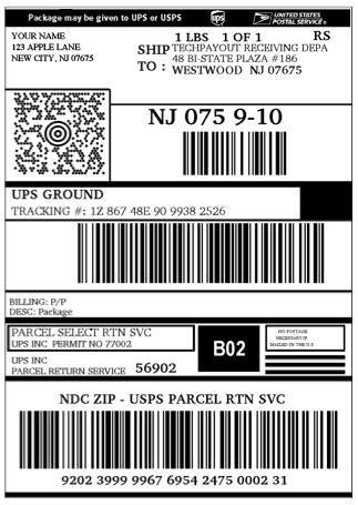 I use ups shipping labels that are two to a sheet. Print ups label without instructions