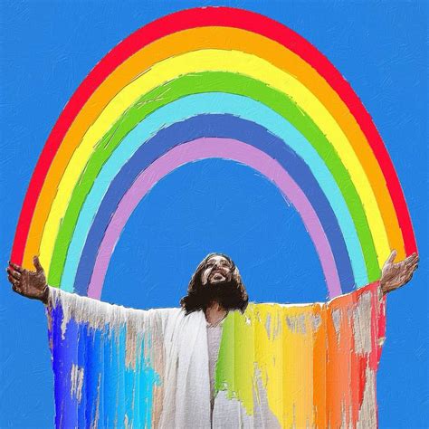 Rainbow Jesus Christian LGBTQ Christian LGBT Gay Pride Painting By Tony Rubino Saatchi Art