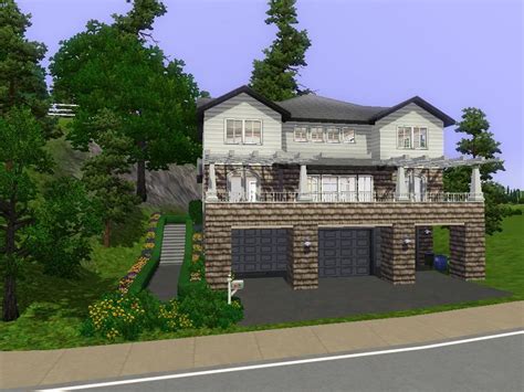 You are currently browsing sims 4 • mansion • custom content. Mod The Sims - 3 Bedroom Craftsman Cliffside Home