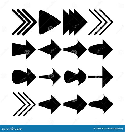 Arrows Big Set Icons Stock Vector Illustration Of Drawing 229557626