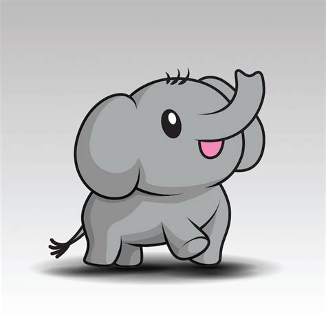 Dibujos Animados Lindo Bebé Elefante Vector Premium