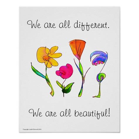 We Are All Different And Beautiful Diversity Poster
