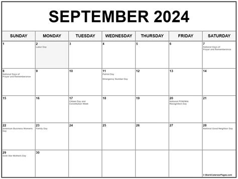 Calendar September Holidays Special Events Dolli Gabriel