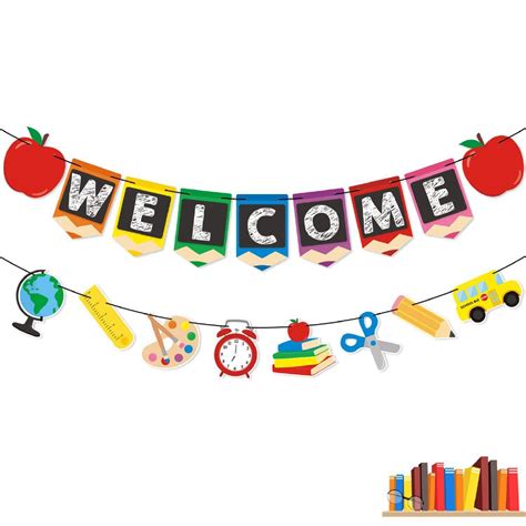 Back To School Theme Party Welcome Banner Kids First Day New Decoration