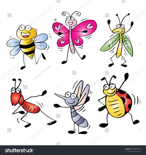 Cute Cartoon Insect Stock Vector (Royalty Free) 1033641937 | Cute cartoon, Cartoon, Cartoon animals