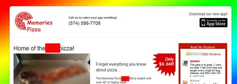Website Of Pizzeria Refusing To Cater Gay Weddings Hacked Replaced With Obscene Images