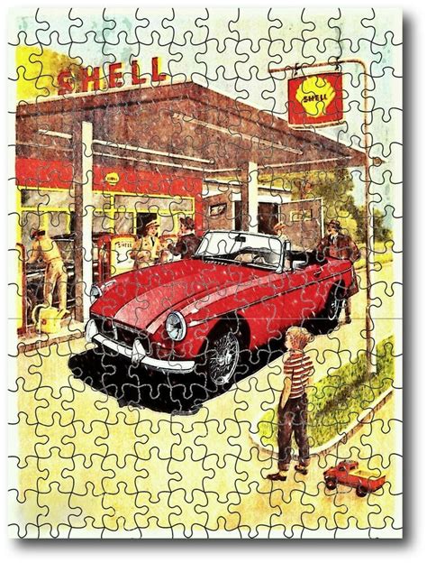 Jigsaw Puzzle Car Mg B Series Roadster Vintage Retro Garage 150 Pieces