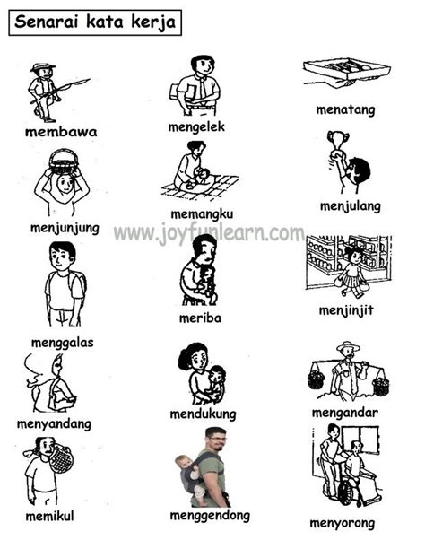 Senarai Kata Kerja Verb Malay Language Indonesian Language