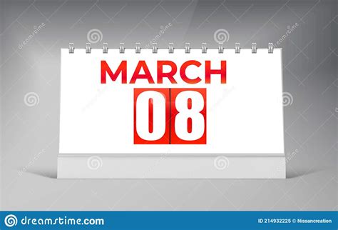 March 08 Desk Calendar Design Template Single Date Calendar Design