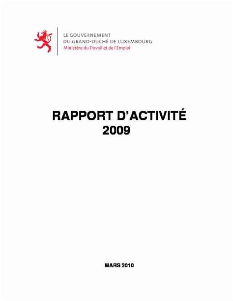 Rapport DactivitÉ 2009 Pdf La Proposition De Directive Du