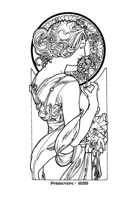 Alphonse Mucha Coloring Pages Nouveau Mucha Colouring Pages Coloring