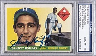 Lot Detail - 1955 Topps #123 Sandy Koufax Signed Rookie Card – PSA/DNA ...