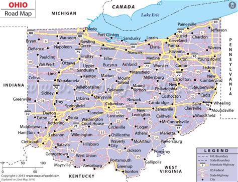 Ohio Road Map Ohio Map Map Ohio