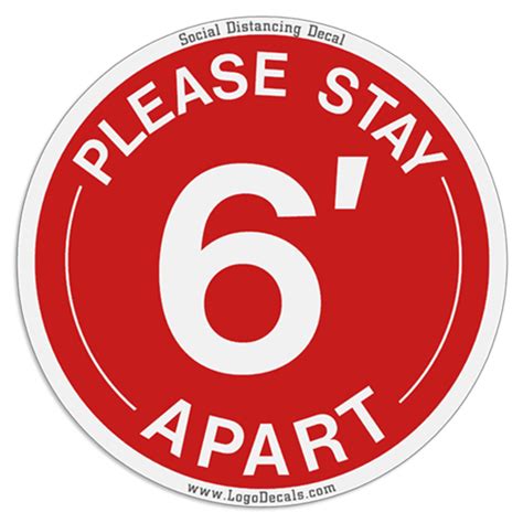 Social Distancing Decal Please Stay 6 Apart Floor Decal Sticker