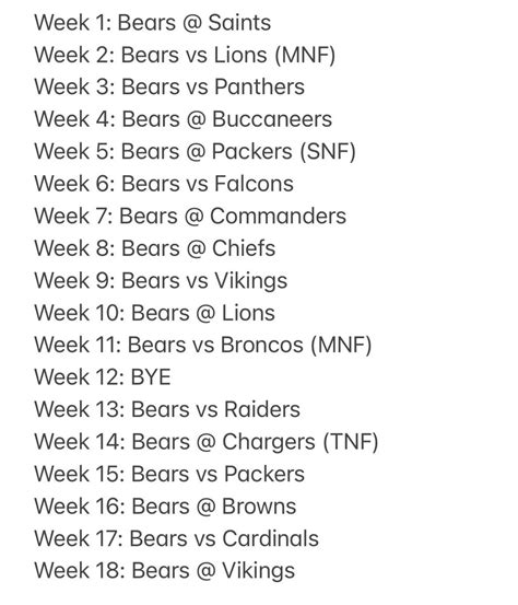 Dawindycity Productions On Twitter Bears 2023 Schedule Prediction I