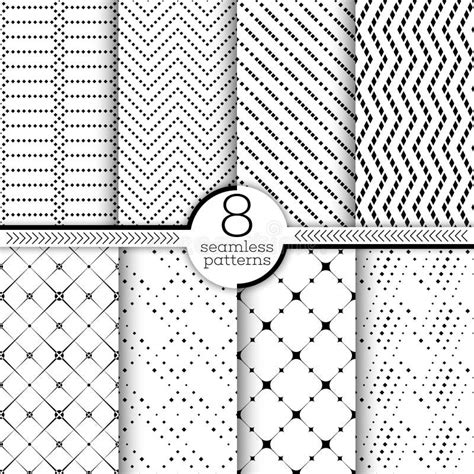 Set Of Vector Seamless Patterns Stock Vector Illustration Of