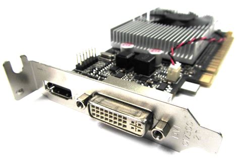 These are much more compact than an actual video card. 299-4N214-C60A8 GeForce GT620 1GB DDR3 DVI/HDMI PCIe Low ...