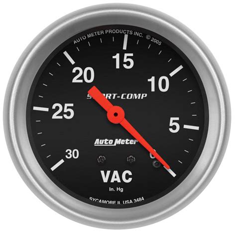 Autometer 2 58in Vacuum Gauge 0 30 In Hg Sport Comp 3484
