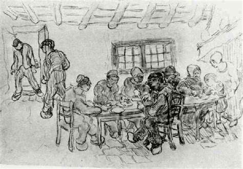 Sheet With Two Groups Of Peasants At A Meal 1890 Vincent Van Gogh
