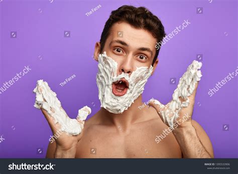 Awesome Crazy Screaming Shirtless Man Open Stock Photo Shutterstock