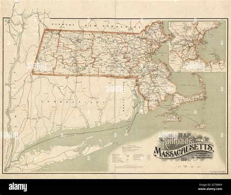 Map Of The Railroads Of The State Of Massachusetts Cartographic Maps