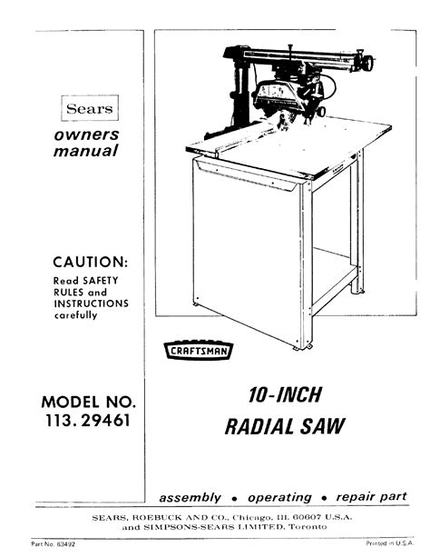 Diagram Wiring Diagram For Sears Craftsman Radial Arm Saw Full