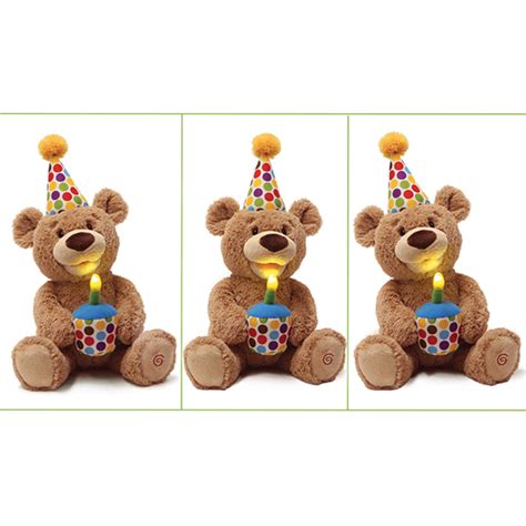Gund Happy Birthday Bear Animated Plush Toy 25cm True Blue Toys Australia