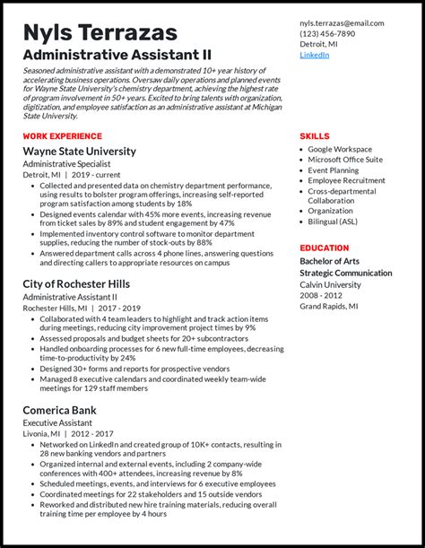 administrative assistant resume examples template 2023 rb ph