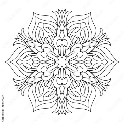 Star Mandala Coloring Page Printable Mandala With Decorated Star