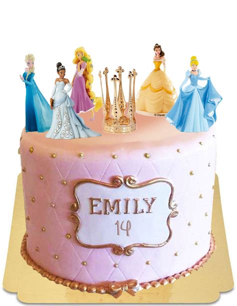 Cake Disney Princesses Elsa Cinderella Rapunzel Belle Tiana Glu