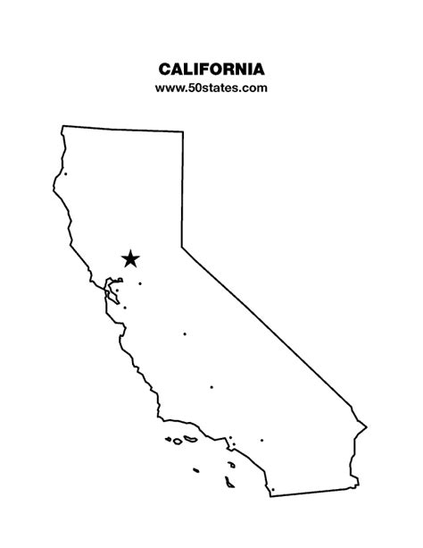 Blank Map Of California Printable