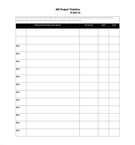Project Timeline Templates 10 Free Word Excel And Pdf Samples