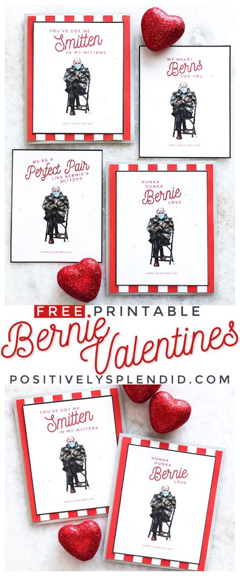Free Printable Bernie Sanders Valentines Valentines Design Unique Valentines Valentine Cookies