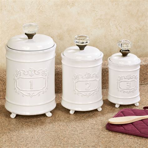 You may get the kitchen set you want for less online though than you can buy it. Circa White Ceramic Kitchen Canister Set