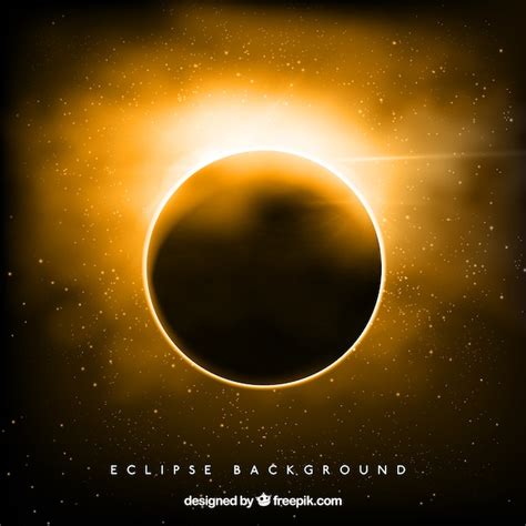 Premium Vector Golden Solar Eclipse Background