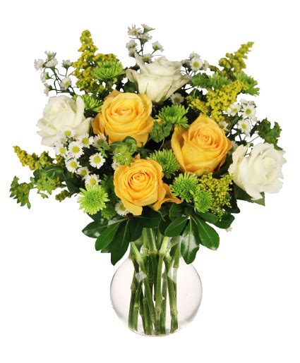 White And Yellow Roses Arrangement In Ladson Sc The Birds Nest Floral