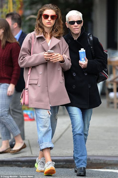 annie lennox and her model daughter tali are a match in pea coats and jeans during new york