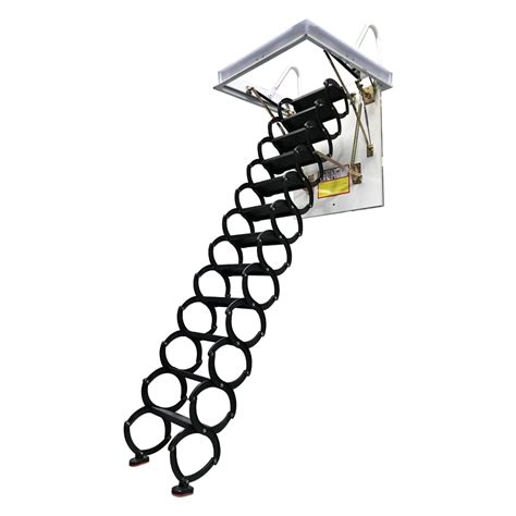 Techtongda Black Attic Pull Down Ceiling Ladder Stairs Folding Loft