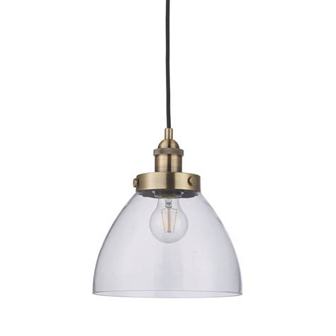 Industrial Glass Pendant Antique Brass Lightbox