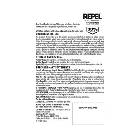 Repel Sportsmen Stick Insect Repellent Solid For Gnatsmosquitoestick