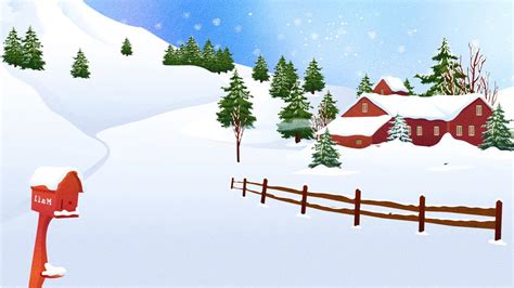Christmas Cartoon Cute Winter Background Design Winter Background
